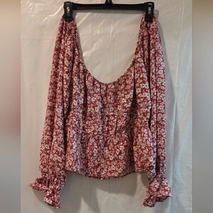 Liberty Love Red Floral Crop Top